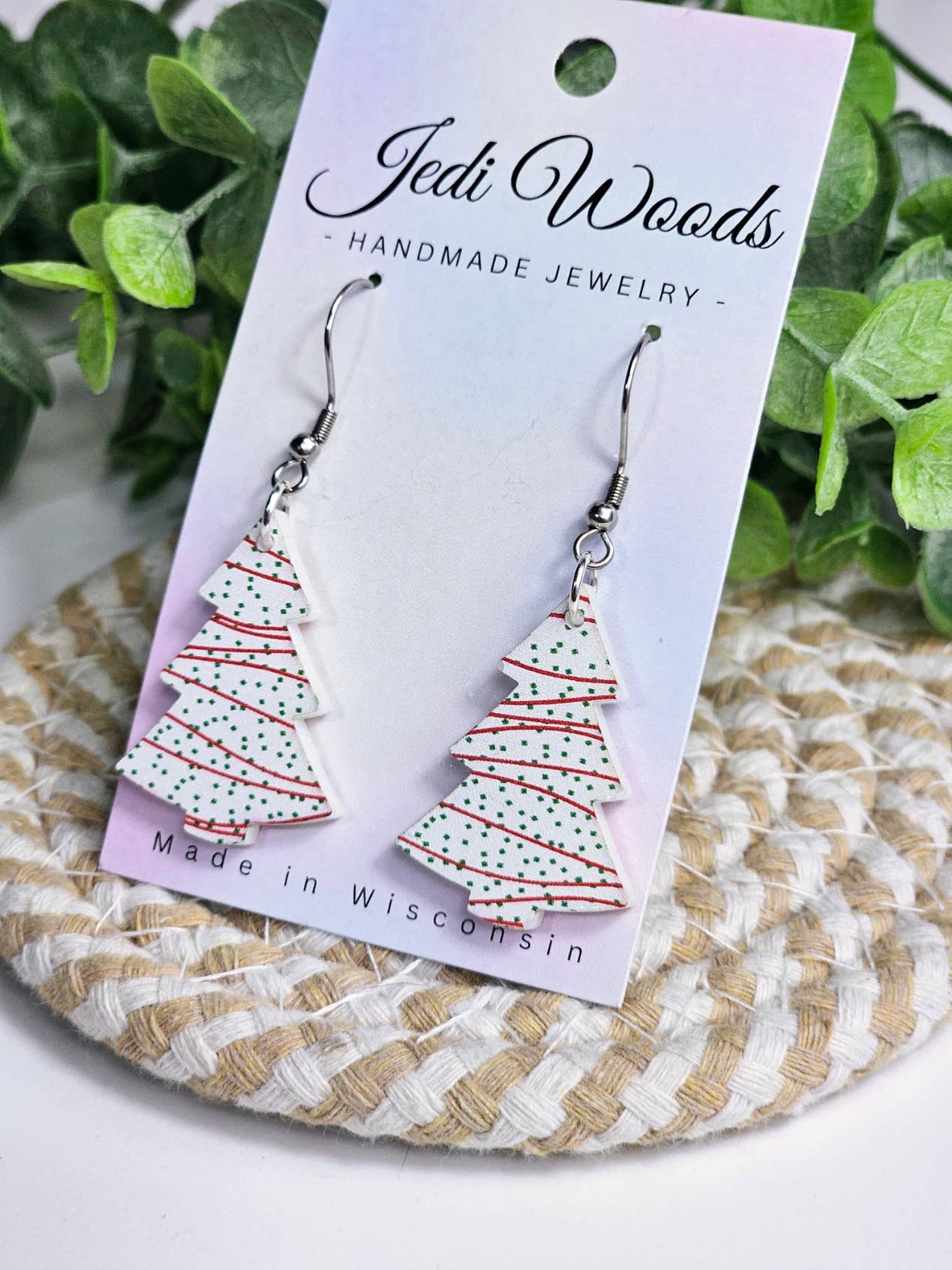 Little Debbie Christmas Tree Earrings