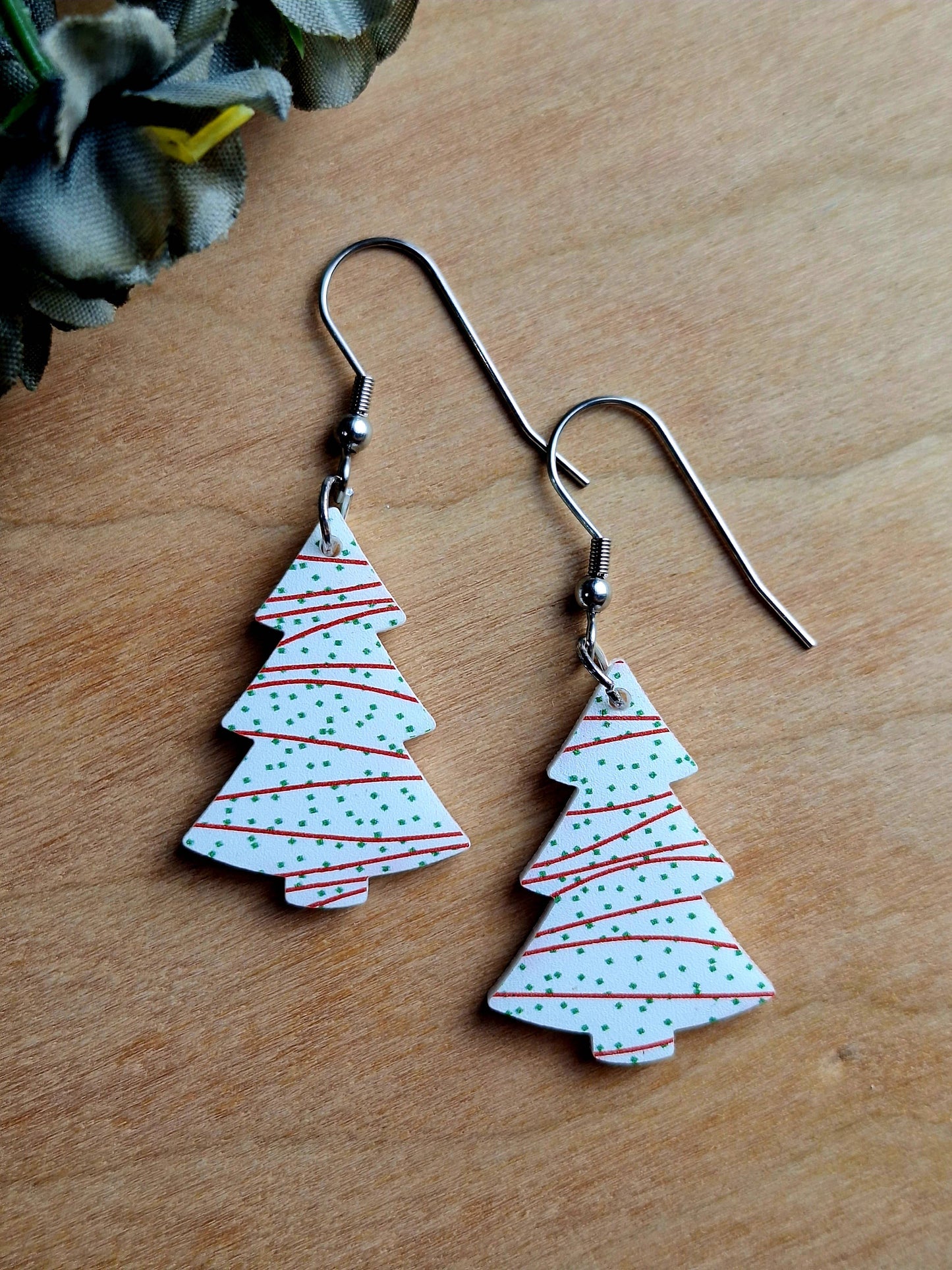 Little Debbie Christmas Tree Earrings