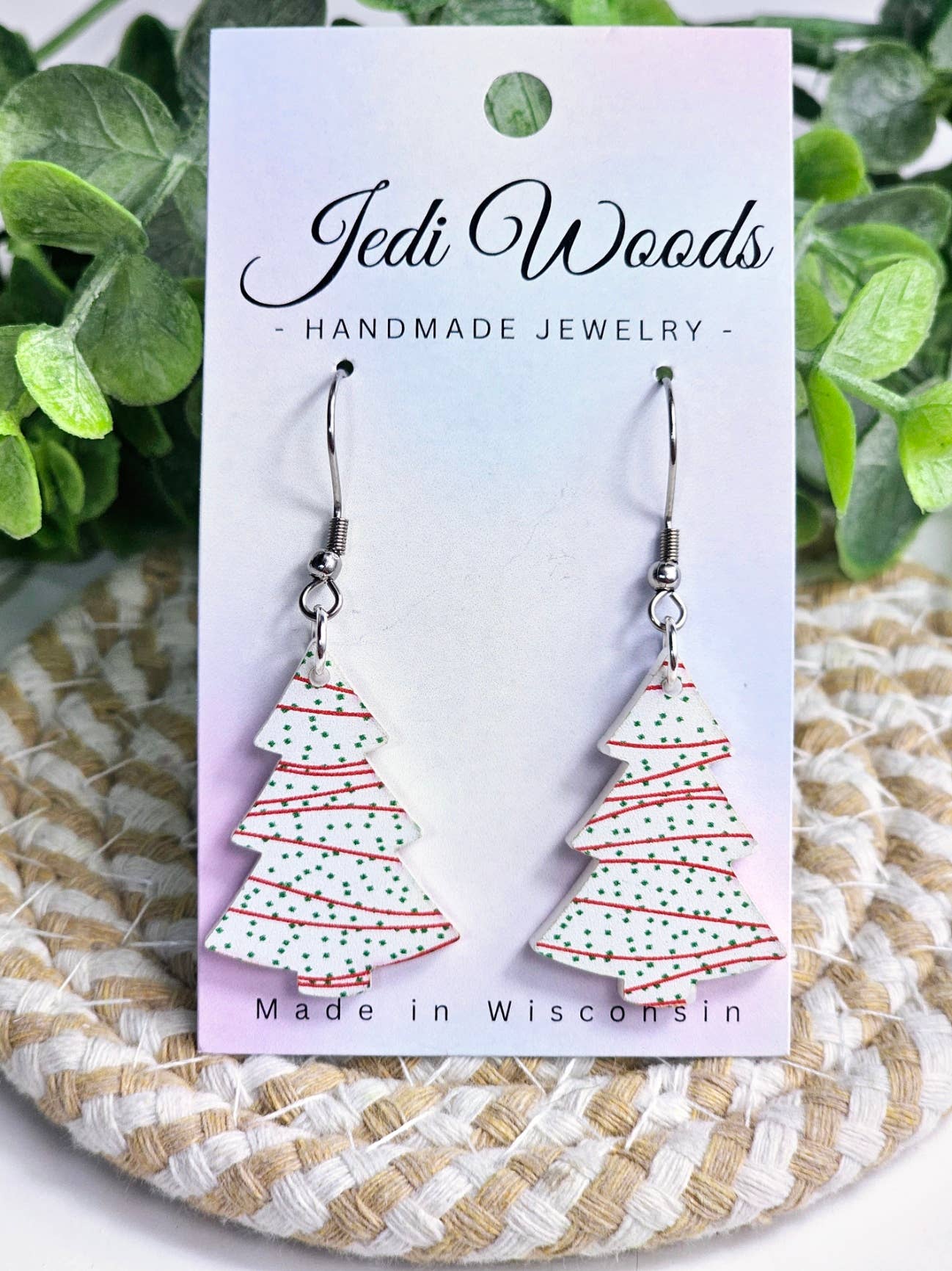 Little Debbie Christmas Tree Earrings