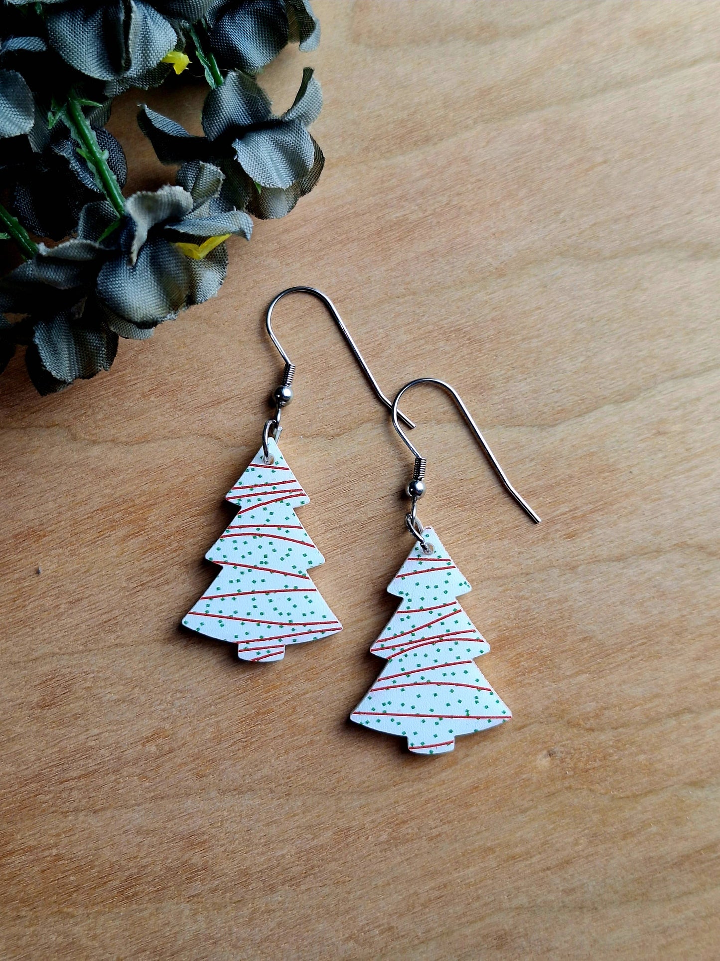 Little Debbie Christmas Tree Earrings