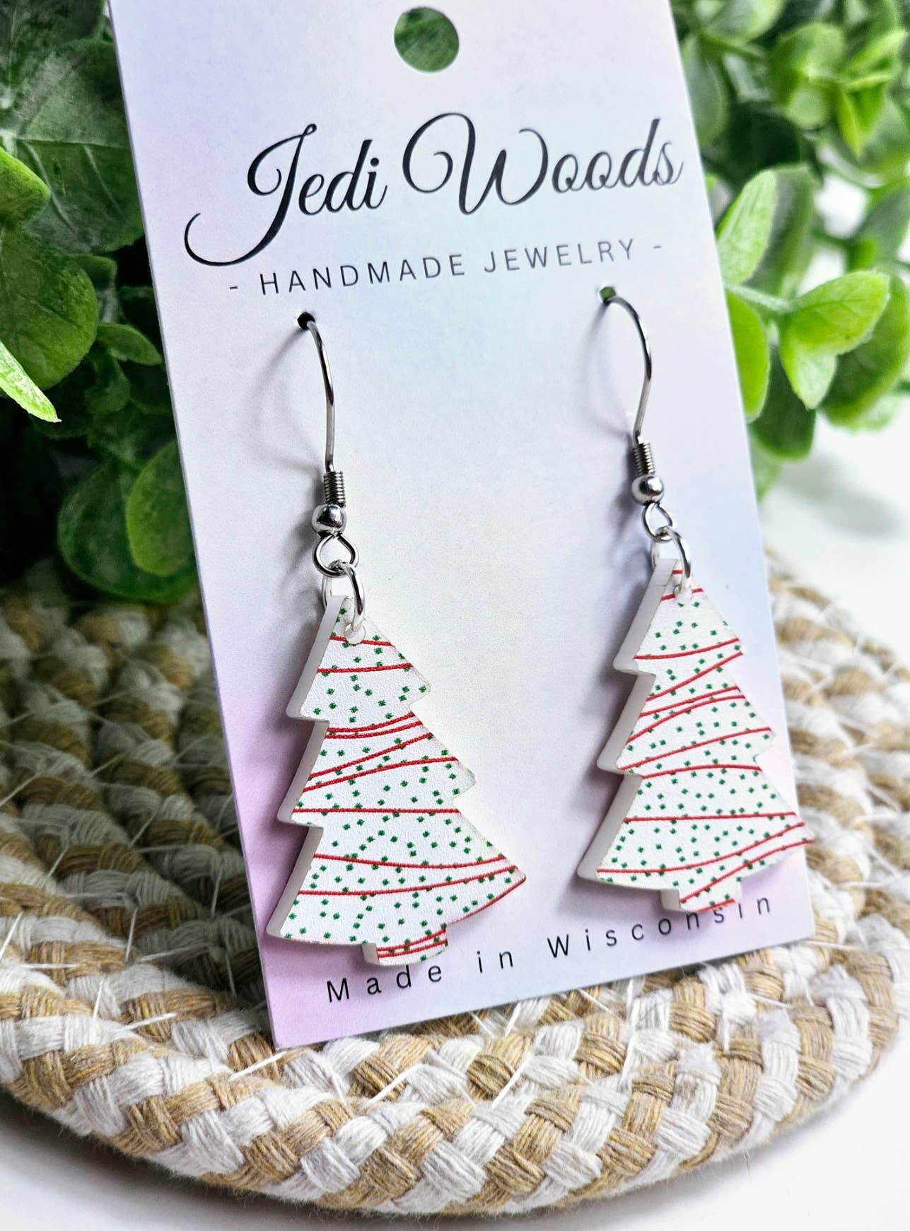 Little Debbie Christmas Tree Earrings